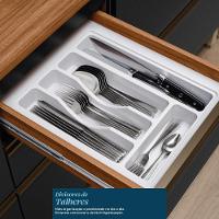 Cozinha Modulada Proença 6 Peças Com Cristaleira E Balcão 80cm Nogueira Touch/carbono Prime Tx - Demartêz Nogueira Touch/carbono Prime Tx - 3