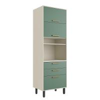 Armário Paneleiro 3 Portas 2gavetas E Nichos Verde Bertolini Verde/areia - 1