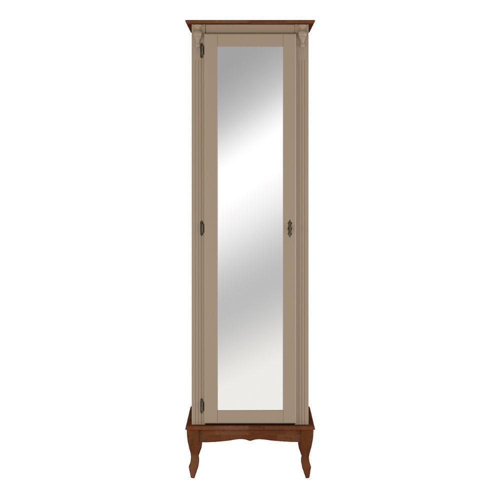 Sapateira Antique 1 Porta Com Espelho E Pés Luix Xv - Amêndoa Laca Com Tampo E Base Imbuia Glazer - 4