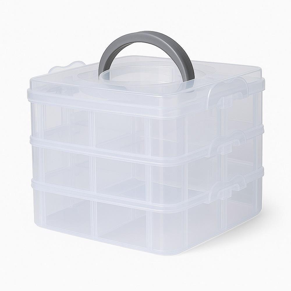 Maleta Multiuso 18 Divisorias Removivel Organizador Box Para Medicamentos Ferramentas Costura Pesca Lacinhos Infantil - 1