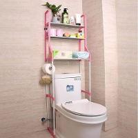 Estante Organizadora Para Banheiro Lavabo Lavanderia 3 Prateleiras Porta Toalhas Portatil Rosa - 3