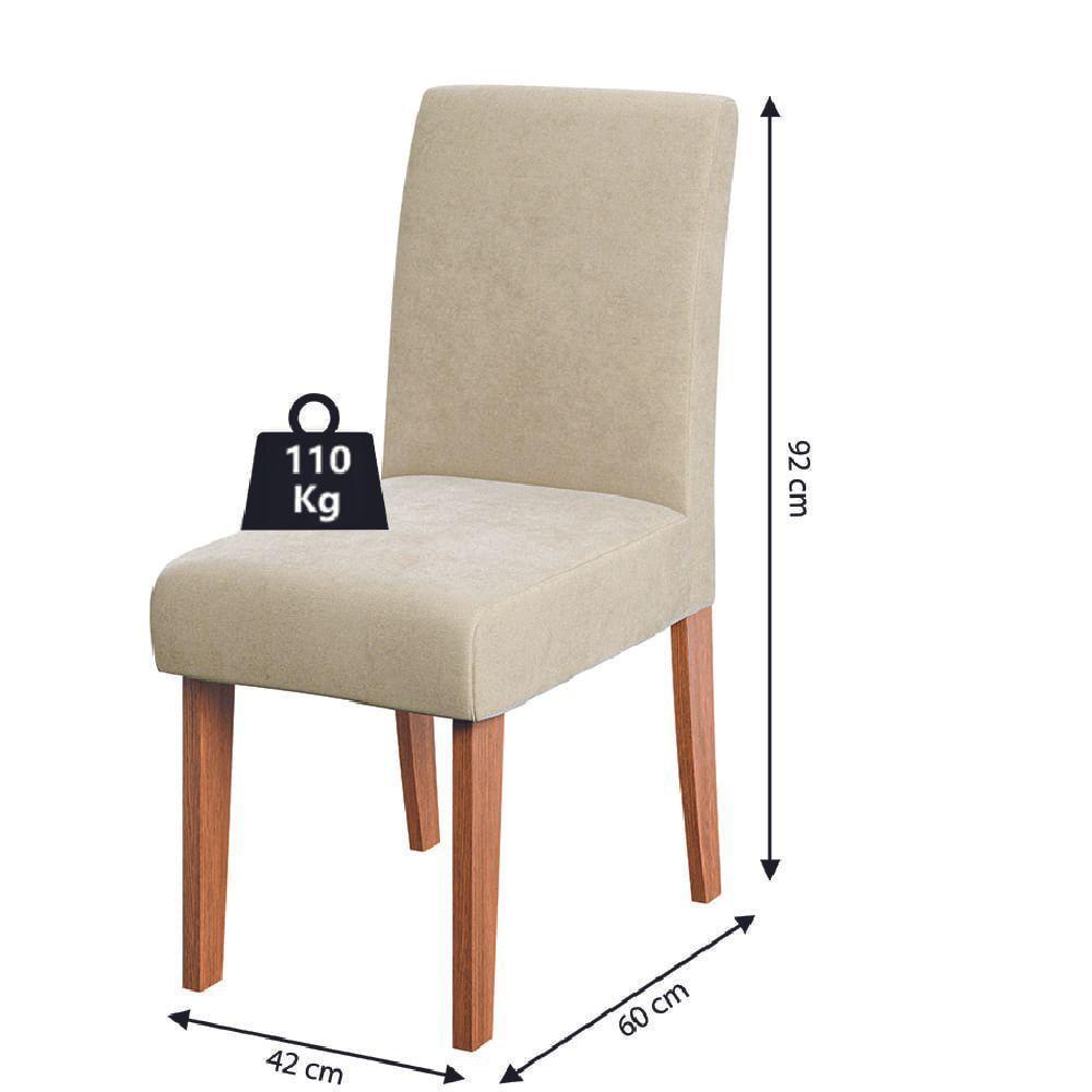 Conjunto Sala De Jantar Mesa Miami 1,60m 6 Cadeiras Trieste Dobuê Madeirado / Bege - 4