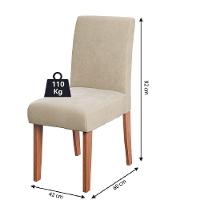 Conjunto Sala De Jantar Mesa Miami 1,60m 6 Cadeiras Trieste Dobuê Madeirado / Bege