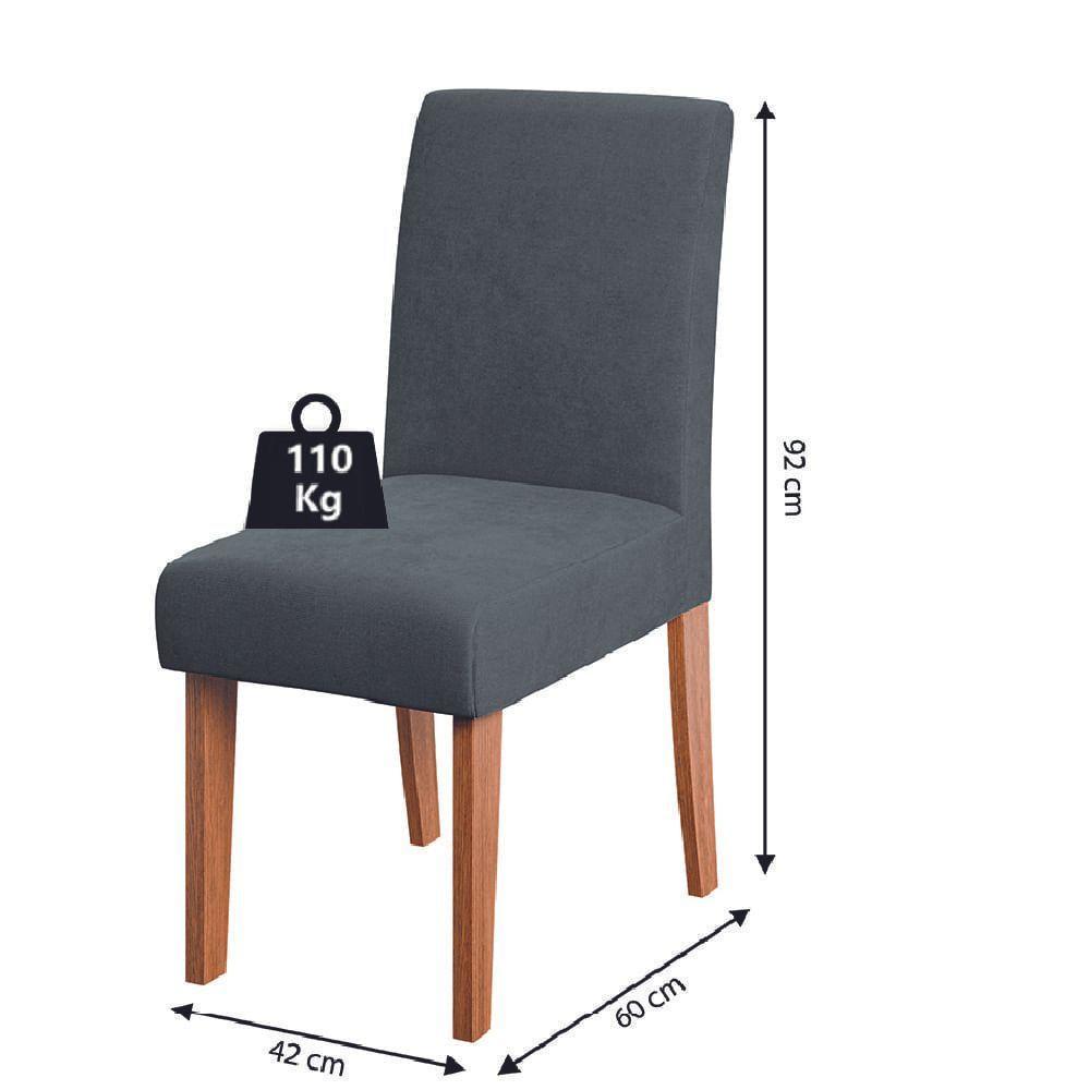 Conjunto de Sala de Jantar Mesa Miami 1,60m com 6 Cadeiras Trieste Dobuê Madeirado/Grafite - 4