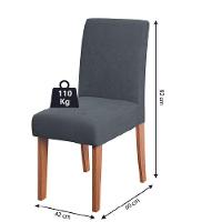 Conjunto de Sala de Jantar Mesa Miami 1,60m com 6 Cadeiras Trieste Dobuê Madeirado/Grafite