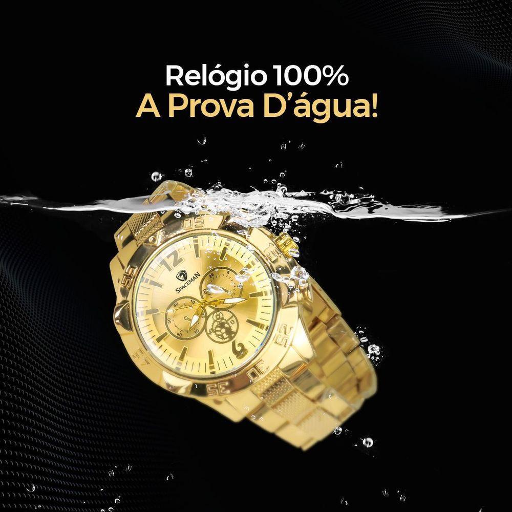 Relogio Masculino Dagua Banhado Prova Aco + Crucifixo Cordao Casual Presente Aço Inoxidavel Dragao - 3