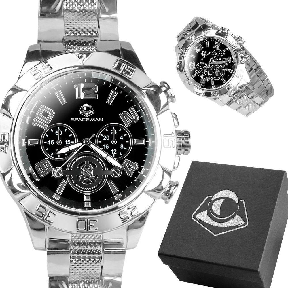 Relogio Masculino Aço Inoxidável Prova Dagua Prata + Caixa Casual Social Resistente Pesado Original - 1