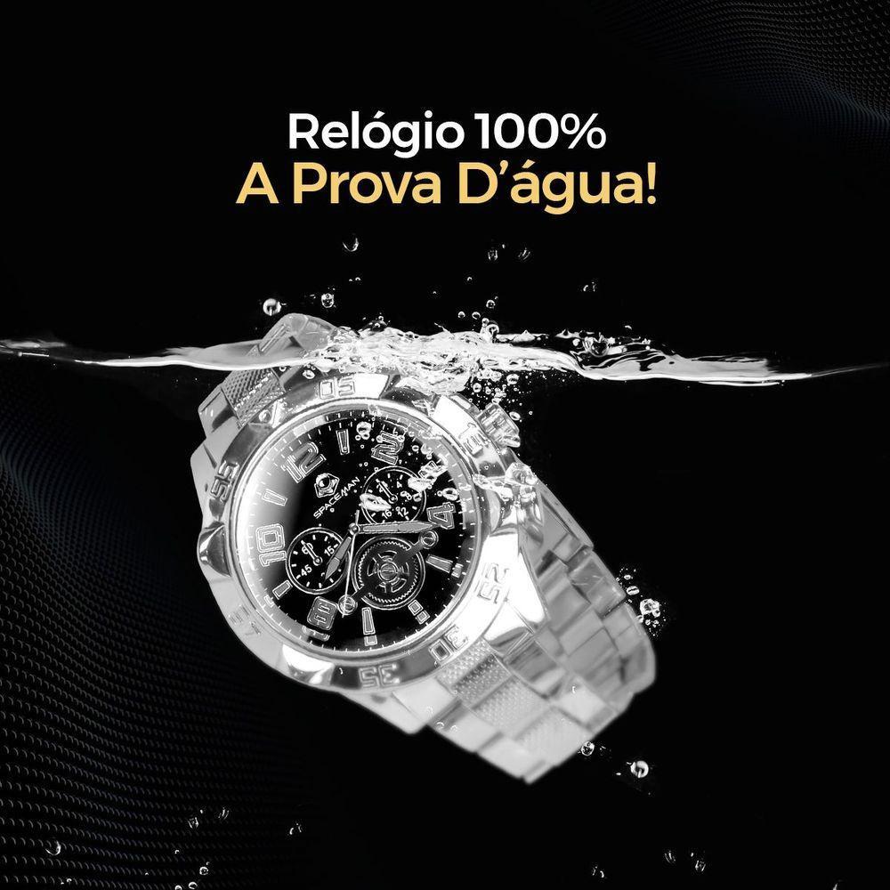 Relogio Masculino Aço Inoxidável Prova Dagua Prata + Caixa Casual Social Resistente Pesado Original - 4
