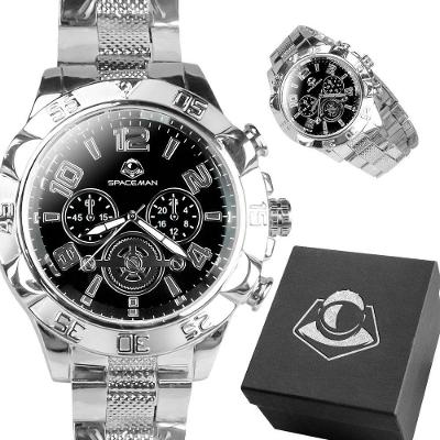 Relogio Masculino Aço Inoxidável Prova Dagua Prata + Caixa Casual Social Resistente Pesado Original