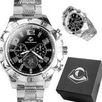 Relogio Masculino Aço Inoxidável Prova Dagua Prata + Caixa Casual Social Resistente Pesado Original - 1