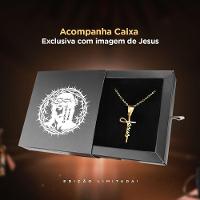 Relogio Aço Prova Dagua Masculino + Caixa + Cordão Crucifixo Qualidade Premium Religião Original - 2