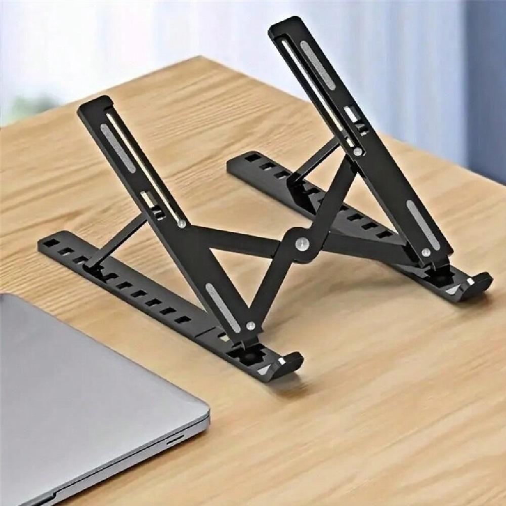 Suporte Articulado Para Notebook Tablet Ergonomico Base Ajustavel Dobravel Antiderrapante Mesa Escritorio Preto - 6