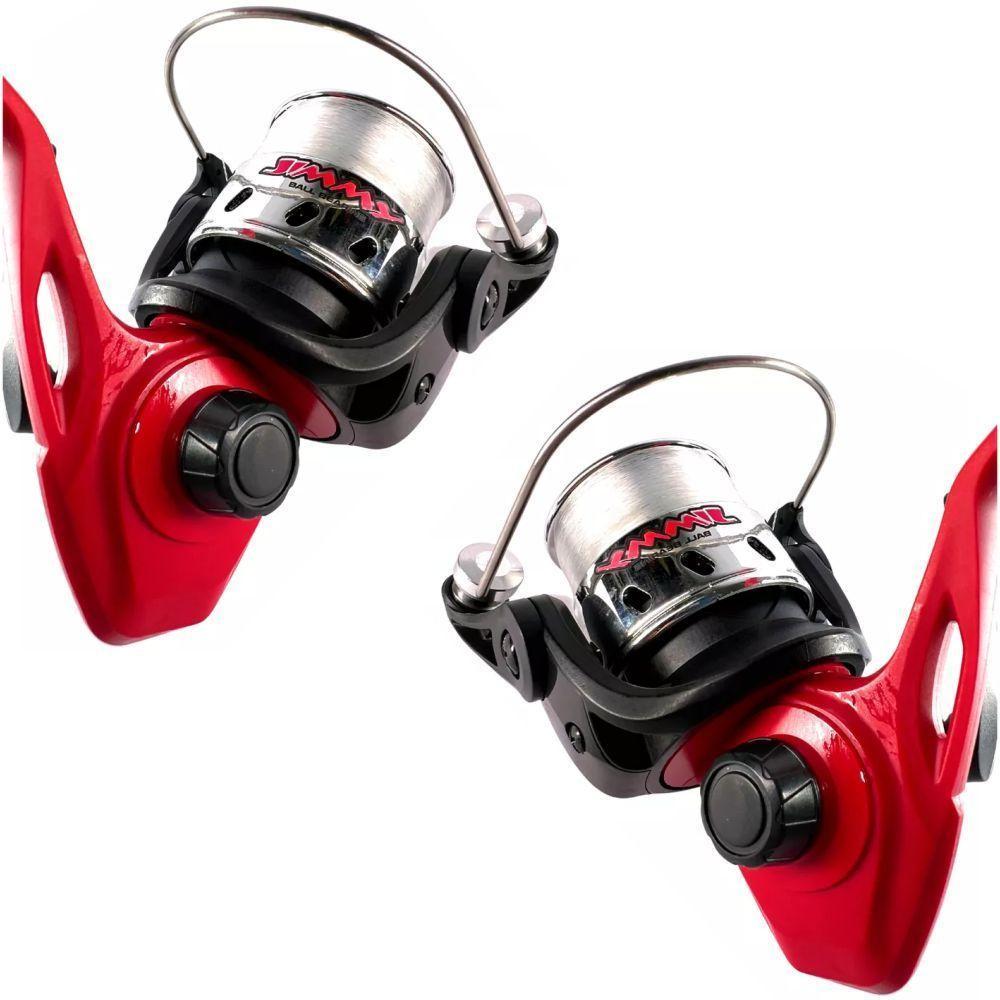 Kit 2 Molinete Marine Sports Jimmy Vermelho Com Linha - 1