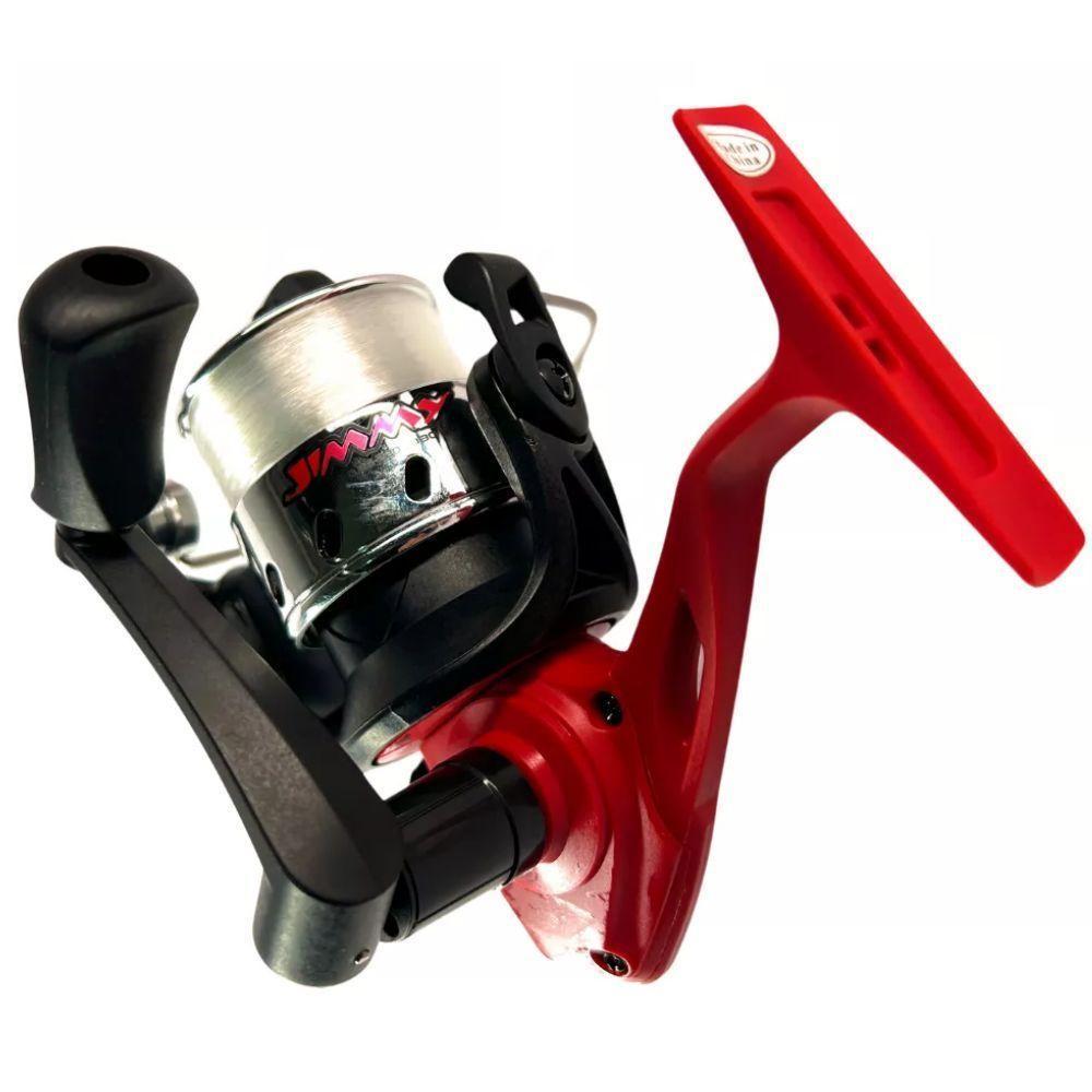 Kit 2 Molinete Marine Sports Jimmy Vermelho Com Linha - 3