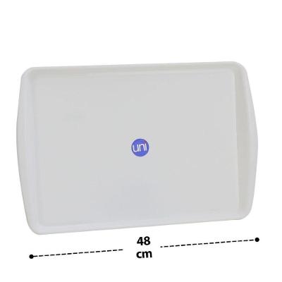 Bandeja 33x48cm De Plástico Retangular Branca - Tudo Em Caixa