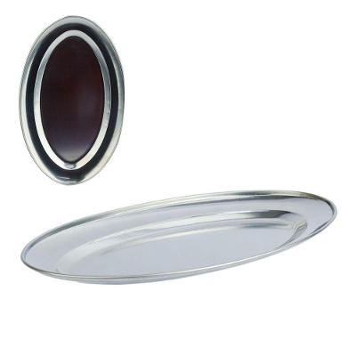 Bandeja 34cm De Inox Oval - Tudo Em Caixa