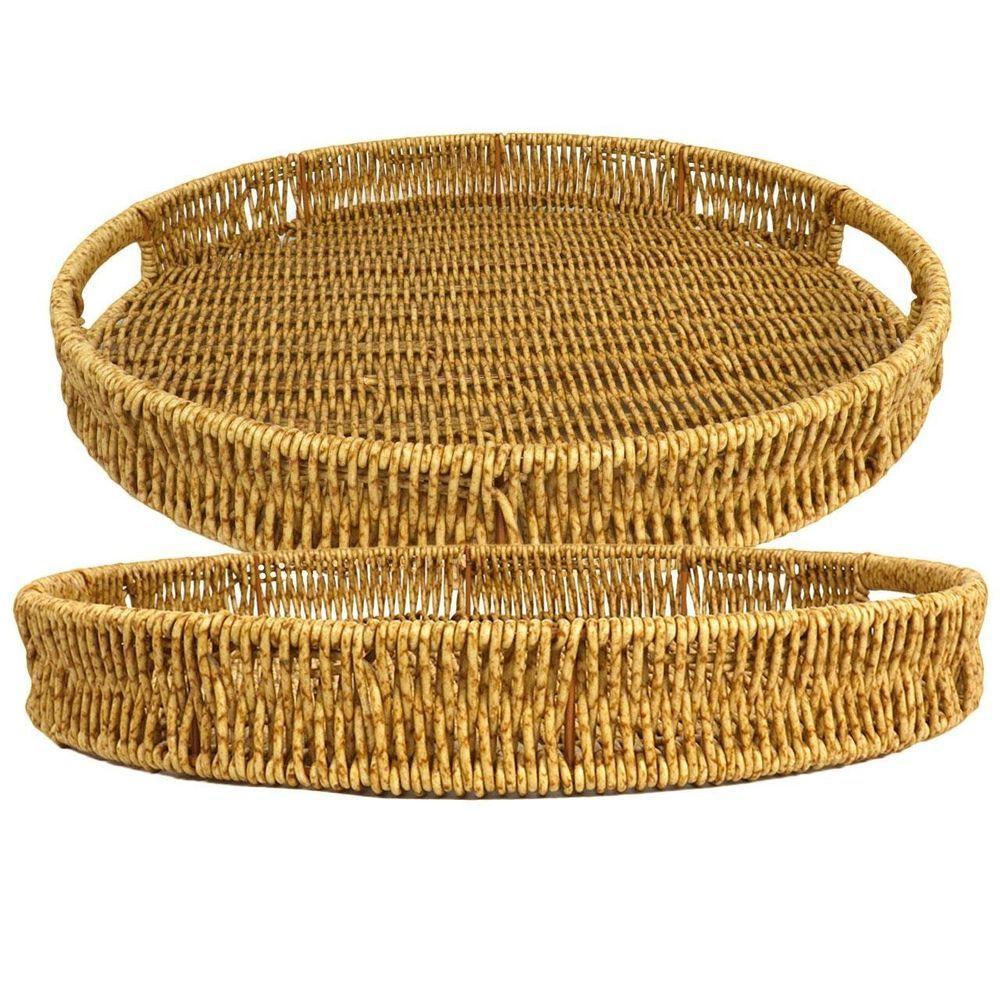 Bandeja De Pvc 35x35cm Redonda Trançada - Tudo Em Caixa - 1