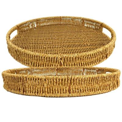 Bandeja De Pvc 35x35cm Redonda Trançada - Tudo Em Caixa