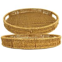 Bandeja De Pvc 35x35cm Redonda Trançada - Tudo Em Caixa - 1