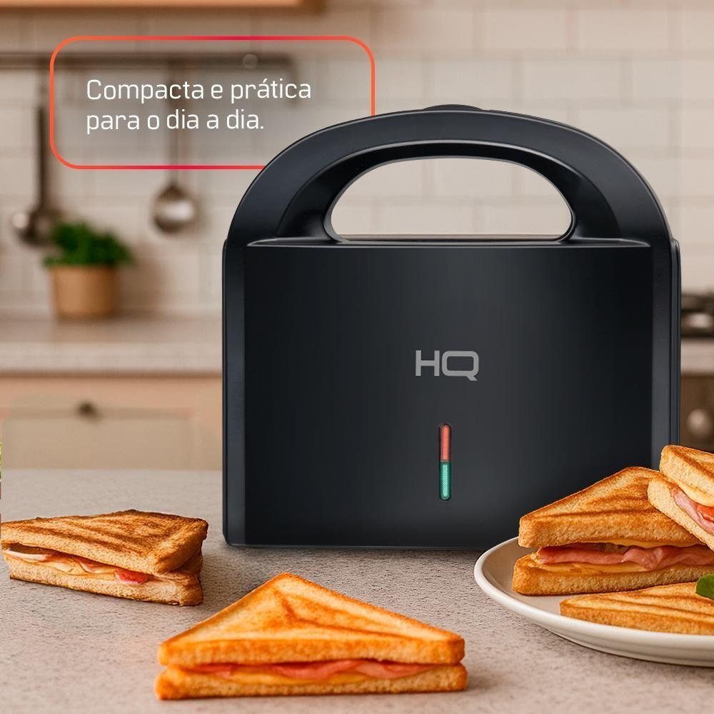 Sanduicheira E Grill HQ 750W Antiaderente Preto HQ-SG004 220V - 8