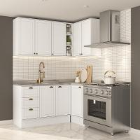 Armário De Cozinha Completa C Balcão Milla Whisper Carraro Branco - 1