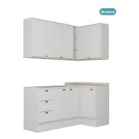 Armário De Cozinha Completa C Balcão Milla Whisper Carraro Branco - 3