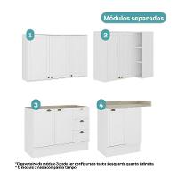 Armário De Cozinha Completa C Balcão Milla Whisper Carraro Branco