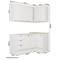 Armário De Cozinha Completa C Balcão Milla Whisper Carraro Branco - 5