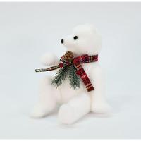 Decoração Natalino Enfeite Urso Polar Cachecol Xadrez 20 Cm - 4