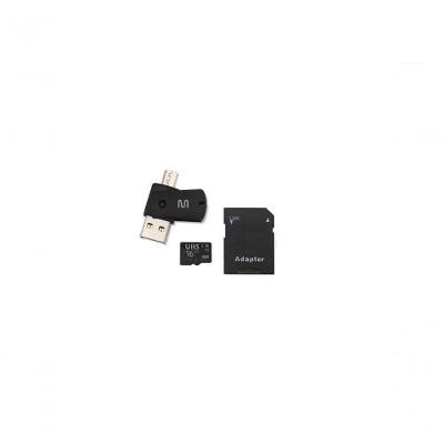 Cartão De Memória 4x1 Ultra High Speed Até 80 Mb-s Uhs1 16gb +adaptador Sd Usb Dual Mc150 Classe 10
