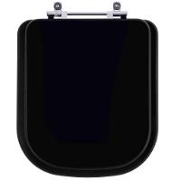 Assento Sanitário Poliester Debba Matte Black Para Vaso Roca - 1