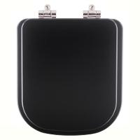 Assento Sanitário Poliester Soft Close Debba Matte Black Para Vaso Roca - 1