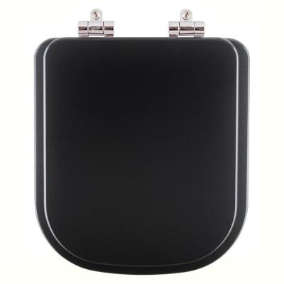 Assento Sanitário Poliester Soft Close Debba Matte Black Para Vaso Roca