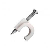 Fixa Fio/ Cabo Rg6 8mm Branco Com Prego De Aco Pacote... - 1