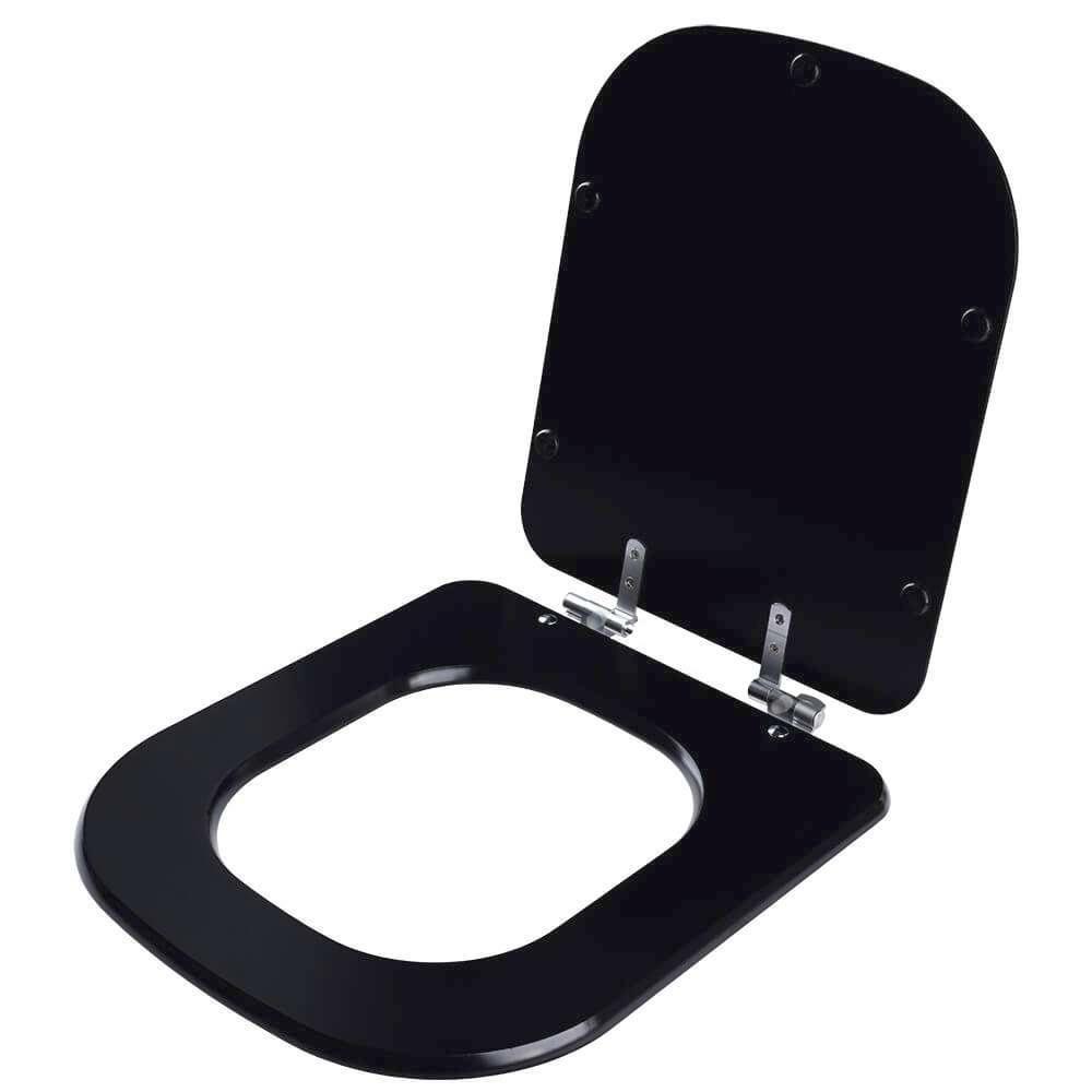 Assento Sanitário Laqueado Soft Close Debba Matte Black Para Vaso Roca - 2
