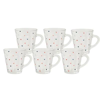 Jogo C/ 6 Xicaras De Vidro Transparente P/ Café 90ml