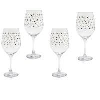 Jogo 4 Taças Vinho Vidro Transparente 600ml Mini Coração - 1