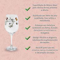 Jogo 4 Taças Vinho Vidro Transparente 600ml Mini Coração - 6