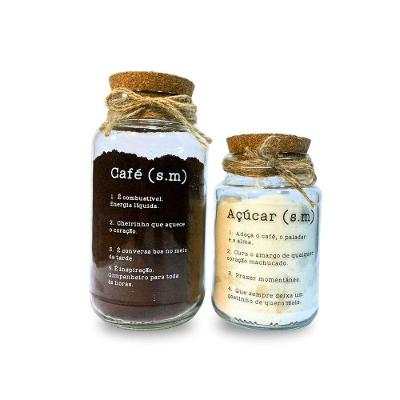 Jogo 2 Pote Hermético Açúcar E Café 500ml E 750ml