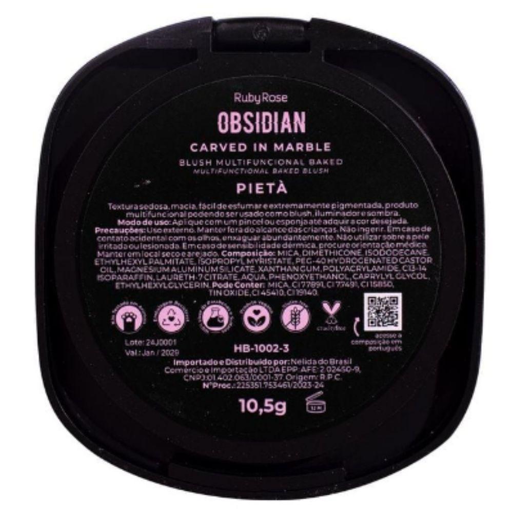 Ruby Rose Carved In Marble Hb1002 Obsidian 10,5g Cor: Pietá - 2