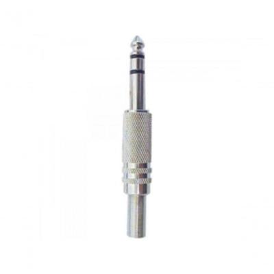 Plug P10 Estéreo Metal Com Mola Niquelado Genérico Storm - Pct - 50