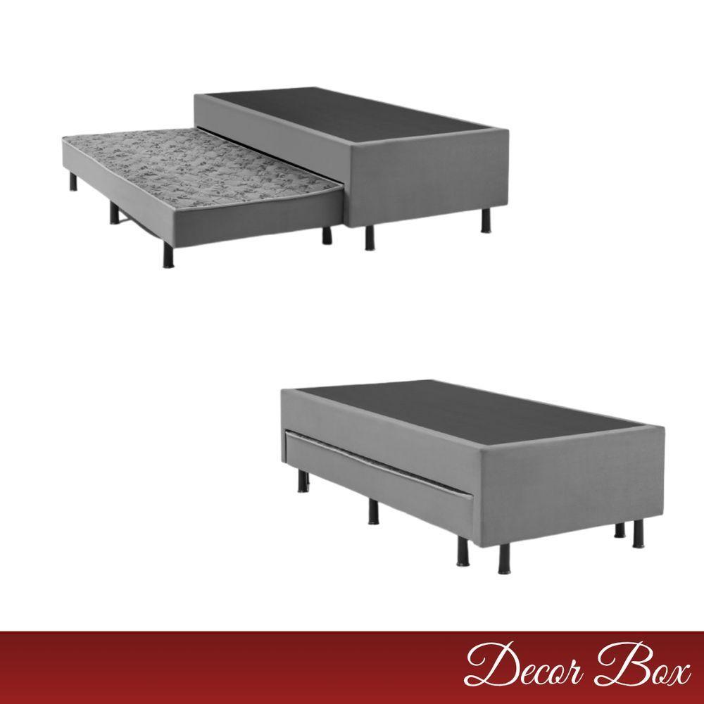 Base Cama Box Solteiro Suede 88x188 Com Auxiliar Duquesa - 3