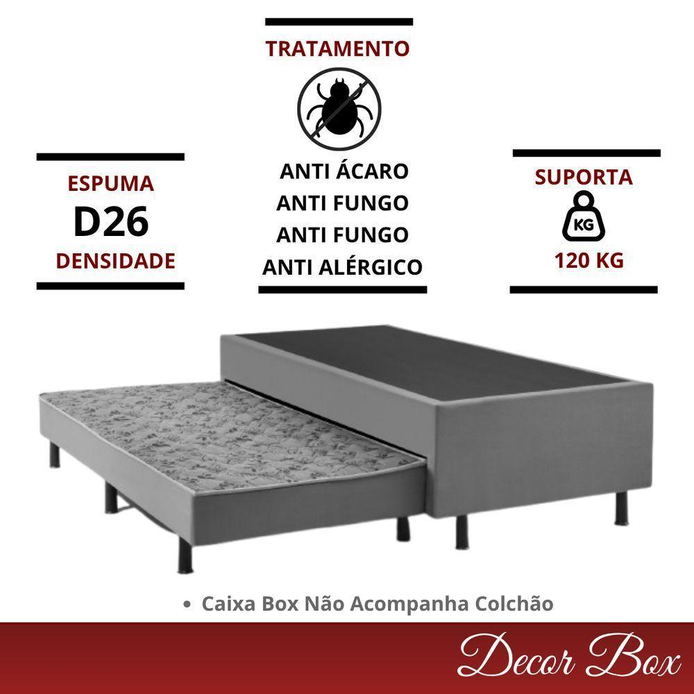 Base Cama Box Solteiro Suede 88x188 Com Auxiliar Duquesa - 6