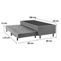 Base Cama Box Solteiro Suede 88x188 Com Auxiliar Duquesa - 7