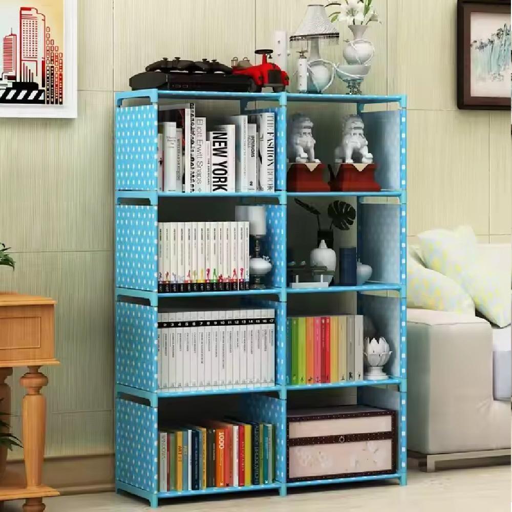 Estante Multiuso Organizador Livros Brinquedos 5 Prateleiras Empilhavel Quarto Banheiro Lavanderia Roupas Modular Azul - 4