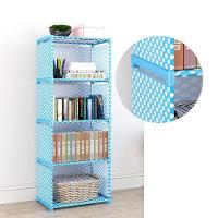 Estante Multiuso Organizador Livros Brinquedos 5 Prateleiras Empilhavel Quarto Banheiro Lavanderia Roupas Modular Azul - 5