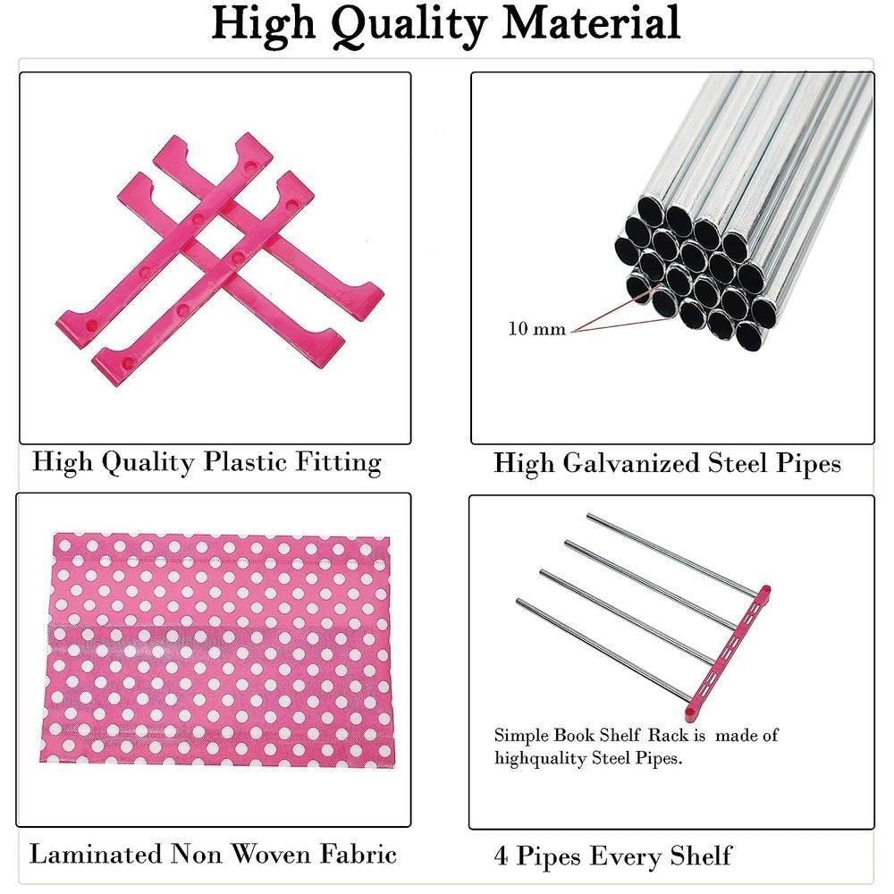 Estante Modular Porta Livros 4 Prateleiras Organizador Brinquedos Quarto Lavanderia Objetos Cozinha Sapateira Multiuso B - 4