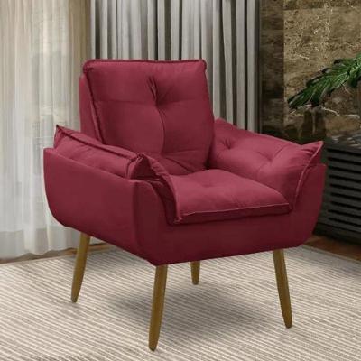 Poltrona Decorativa Opala Bordo Sala Escritório