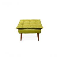 2 Poltronas Opala Com 1 Puff Amarela Decorativa Confortável Para Sala Quarto Recepção Suede Luxo - 2