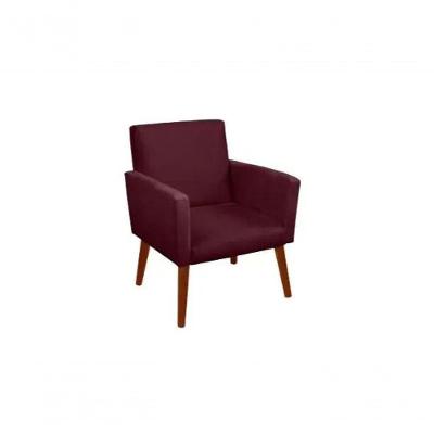 Cadeira Poltrona Luxo Decorativa Vermelho Bordo Sala De Jantar Escritorio Recepção